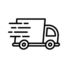A speedy delivery truck emblem, representing swift and efficient shipping services.