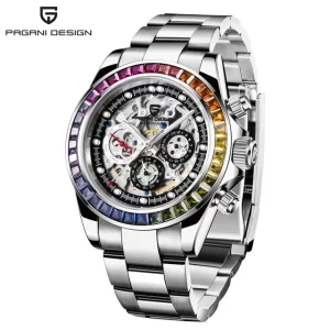 Enhance your style with the exquisite PAGANI Design PD-1653 Rainbow Skeleton Dial watch. Elevate your look with precision craftsmanship and vibrant design. Shop now!